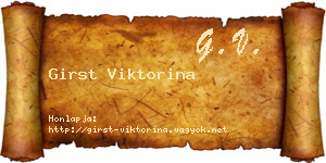 Girst Viktorina névjegykártya